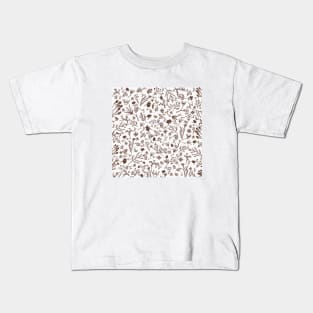 Botanical-Pattern, set, brown, 2, spring, botanic, nature, botanical, floral, flowers, floral-pattern, leaves, plants, minimalist, garden, jungle, leaf, exotic, tropical, flower, boho, cacti, succulent, digital, graphic-design, pattern, Kids T-Shirt